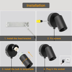 Modern bedroom plug-in wall sconce

