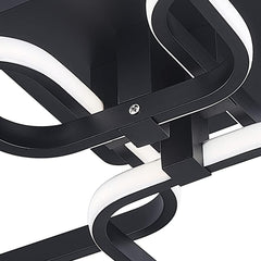 Modern black and white ceiling light fixture on a white background