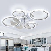 Modern ceiling fan with light fixture in a kitchen setting