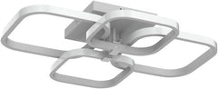 Modern ceiling light fixture with white finish on a white background