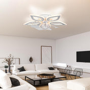 Modern living room with a ceiling light fixture
