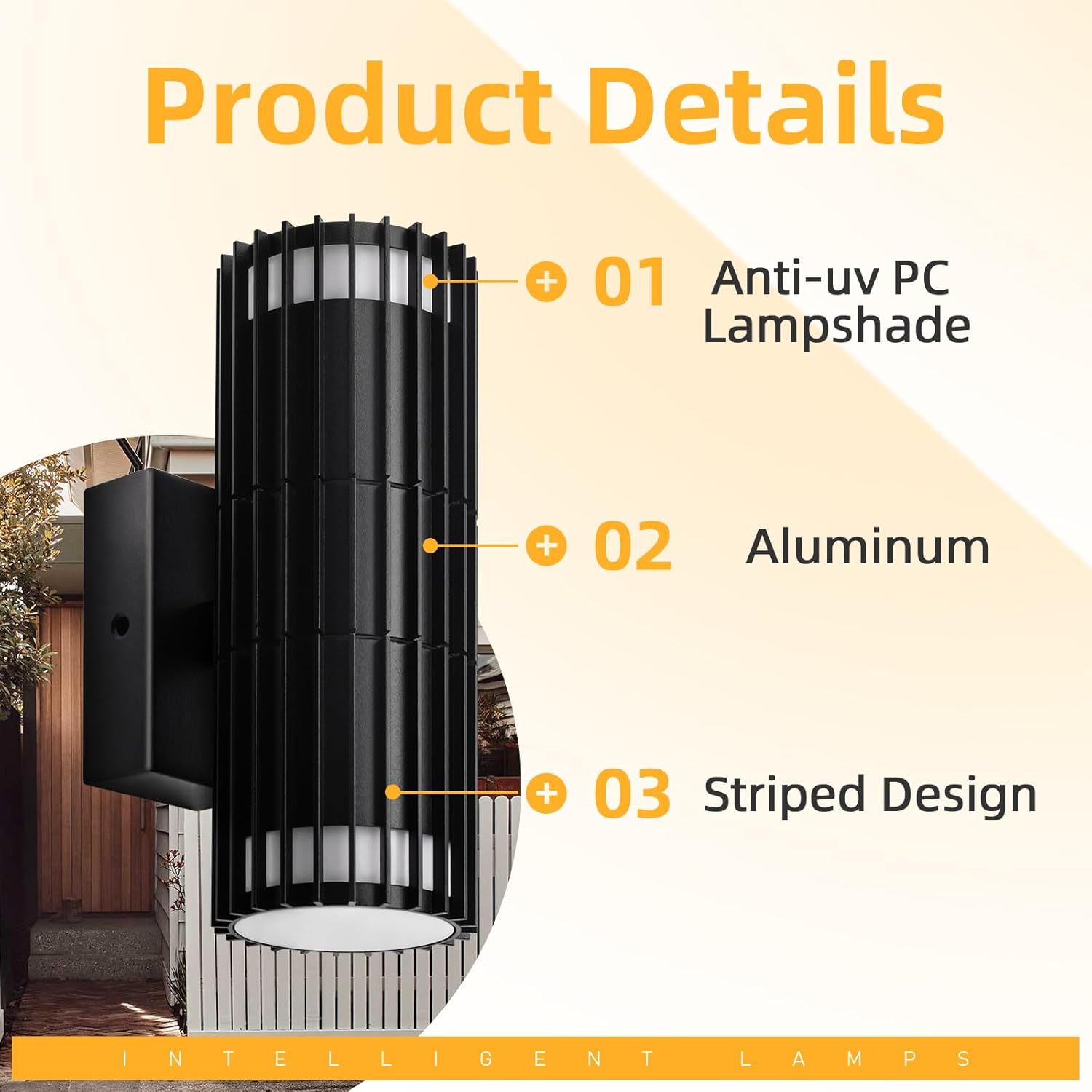Modern porch light – weatherproof wall fitting

