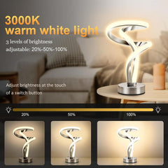 Modern table lamp with adjustable brightness in a living room setting