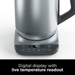 Ninja electric kettle with digital display on a white background