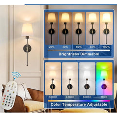 No-wiring bedroom wall sconces

