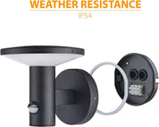 Outdoor wall light fixture with weather resistance IP54 rating on a white background