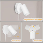 Plug-in reading light wall mount

