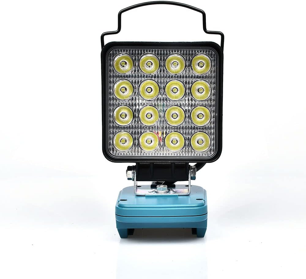 Portable work light with multiple LED lights on a white background