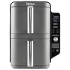 Double Stack XL Air Fryer with Dual Drawers, 9.5L Capacity, 6 Cooking Functions, 4 Levels, Space-Saving Design – Grey