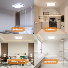 RGB LED ceiling light with remote square design