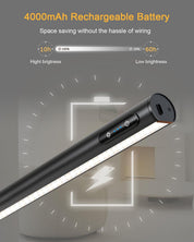 Rechargeable battery with 4000mAh capacity and light bar on a gray background