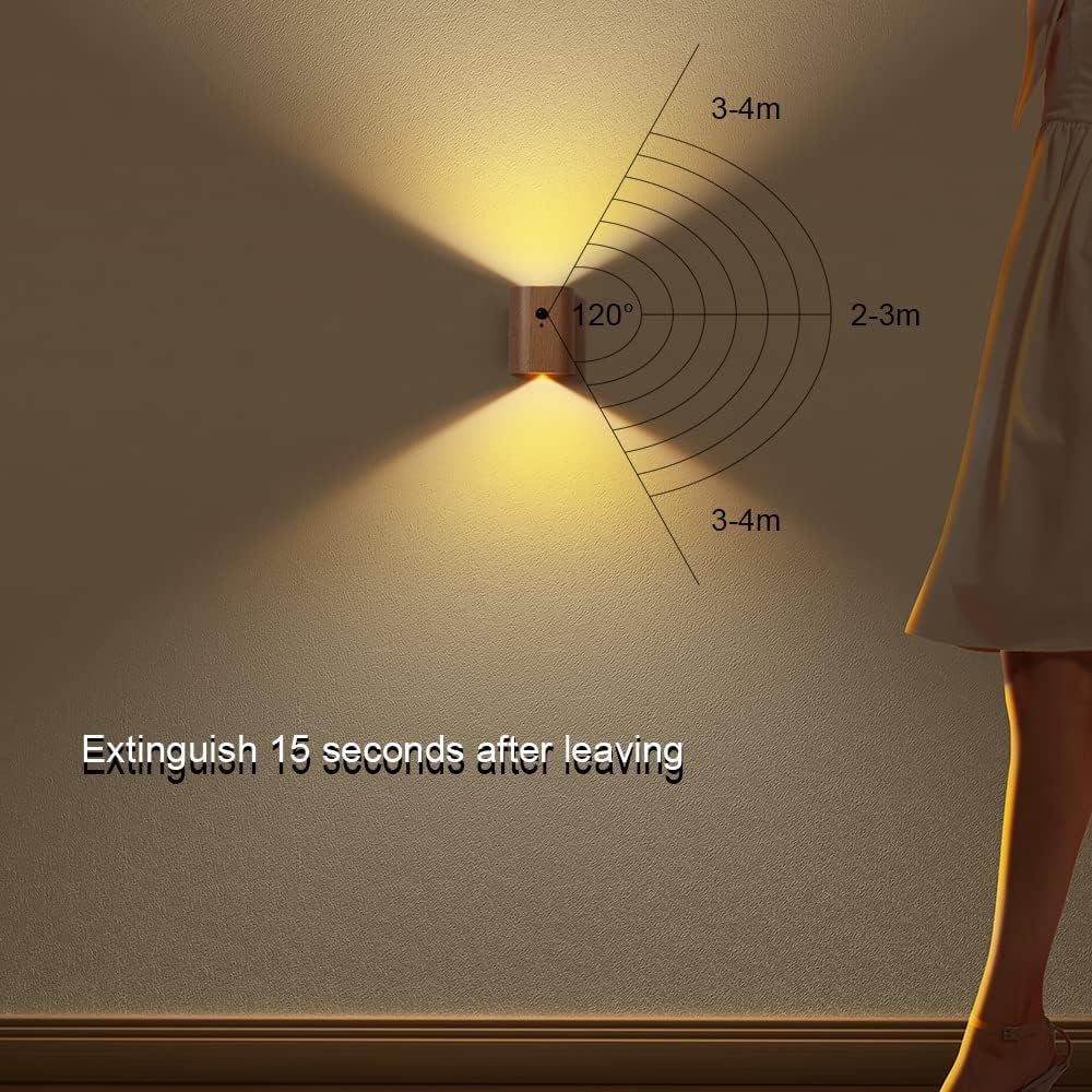 Motion Sensor Linkage Wall Sconce – 2 Pack LED Rechargeable Indoor Wal ...