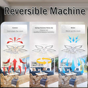 Reversible machine for different seasons in a living room setting