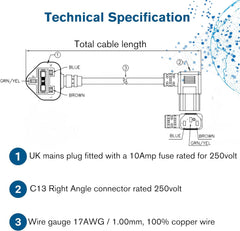 Right Angle Power Lead

