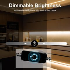 Smart home device with dimmable brightness feature in a kitchen setting