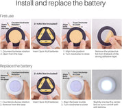 Step-by-step guide on how to install and replace a battery in a device.