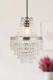 Terry Crystal 5-Tier Beaded Chandelier Light Shade – Elegant Clear Acrylic Droplets