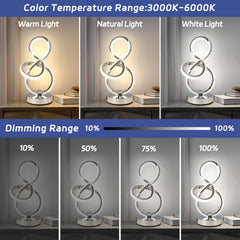 Table lamp with color temperature and dimming range display