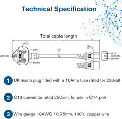 Technical diagram of electrical plug and connector with specifications