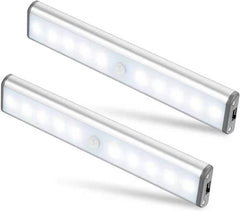 Two LED strip lights on a white background