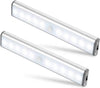 Two LED strip lights on a white background