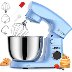 Small Stand Mixer 1500W – 10-Speed Food Mixer for Baking with 5.5L Bowl – Lightweight Dough Mixer for Home & Cake – Blue