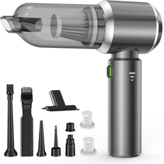 Handheld Vacuum Cleaner 22000Pa Cordless Silver Gray, Mini Hoover