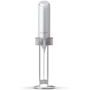 Rechargeable Milk Frother Handheld with USB-C Charging Stand Silver