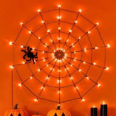 Halloween Spider Web Lights 70 LED Battery Operated Outdoor Indoor