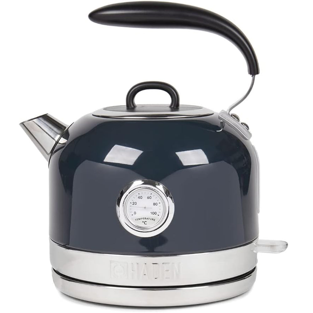 Blue Electric Kettle 1.5L – 3000W Rapid Boil, 360° Swivel Base, BPA-Free Stainless Steel, Ergonomic Handle, Temp Gauge