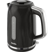 Bold Black Electric Kettle – 1.7L, 3kW Fast Boil, Gloss Textured Finish with Chrome Accents & Easy Clean Design