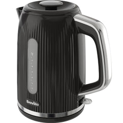 Bold Black Electric Kettle – 1.7L, 3kW Fast Boil, Gloss Textured Finish with Chrome Accents & Easy Clean Design