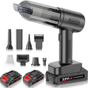 Zunth 30000PA Black Cordless Car Vacuum Cleaner – Dual Battery, Portable