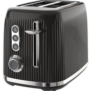 Bold 2 Slice Toaster - Black & Silver Chrome | Wide Slots, High-Lift, Variable Browning, Defrost & Reheat Functions [VTR001]