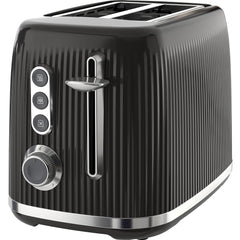 Bold 2 Slice Toaster - Black & Silver Chrome | Wide Slots, High-Lift, Variable Browning, Defrost & Reheat Functions [VTR001]