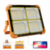 3000W Rechargeable LED Solar Work Light 10000LM Yellow Portable Floodlight