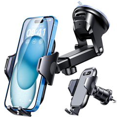Military Grade Car Phone Holder Mount Gray – Universal Dashboard & Vent Stand