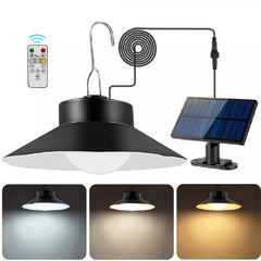 LED Solar Pendant Light with Remote & Timer – 3 Color Modes, Waterproof