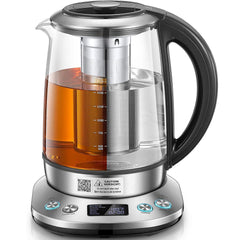 Smart Glass Tea Kettle 1.7L – Variable Temperature Control, 2200W Electric Kettle with Tea Infuser & Keep Warm Function