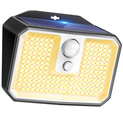 Solar Power 168 LED Motion Sensor Wall Light Warm White Outdoor