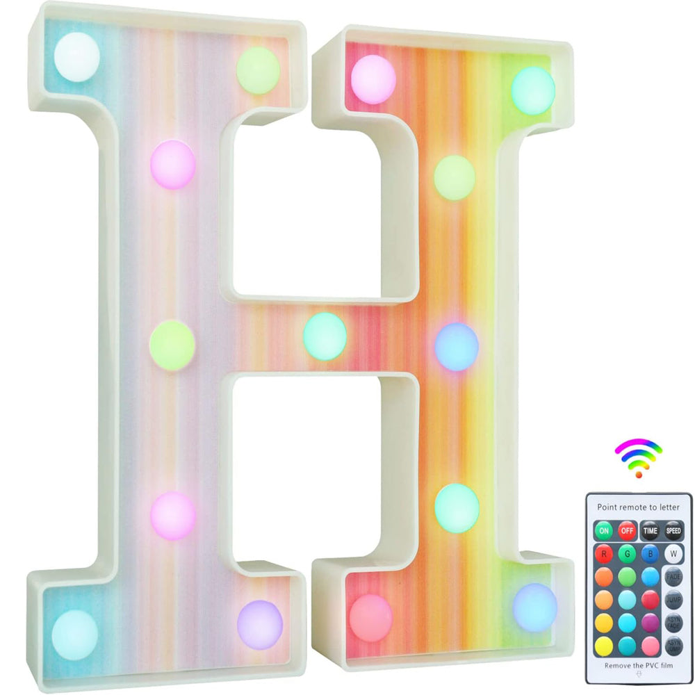 Rainbow LED Marquee Letter H – Color Changing Night Light