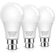 Bayonet Light Bulbs, 100W Equivalent B22 LED Bulbs Bayonet, 6000K Cool White, 1200LM, 13W Daylight Bulbs BC GLS A60 Energy Saving for Chandelier, Living Room, Non-dimmable, Pack of 3 [Energy Class F] Visit the Flaspar Store