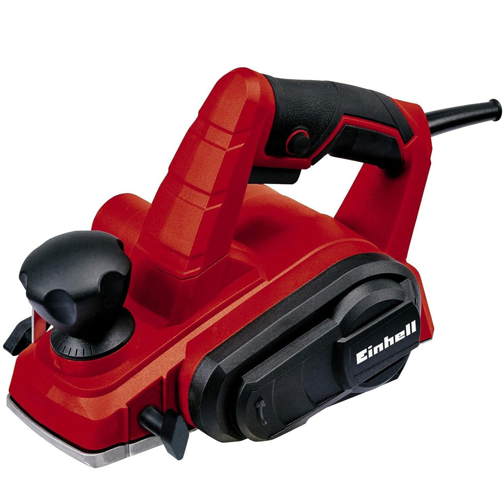 Einhell 4345310 TC-PL 750 Electric Planer | Up To 2mm Chip Depth, Aluminium Soleplate, Parallel Stop, Fold Depth Stop | 750W Wood Plane For Doors and Woodworking Includes Carbide Planing Knife, Red