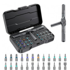 24 in 1 Magnetic Screwdriver Set, DIY Ratchet Screwdriver Set, Multi Magnetic Drive Tool with Detachable Ratchet Handle, Portable Tool Kit in Case for Home DIY, Computer, Electronics Repair
