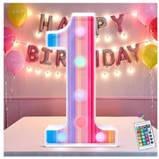 Rainbow LED Number Light 1 with Remote