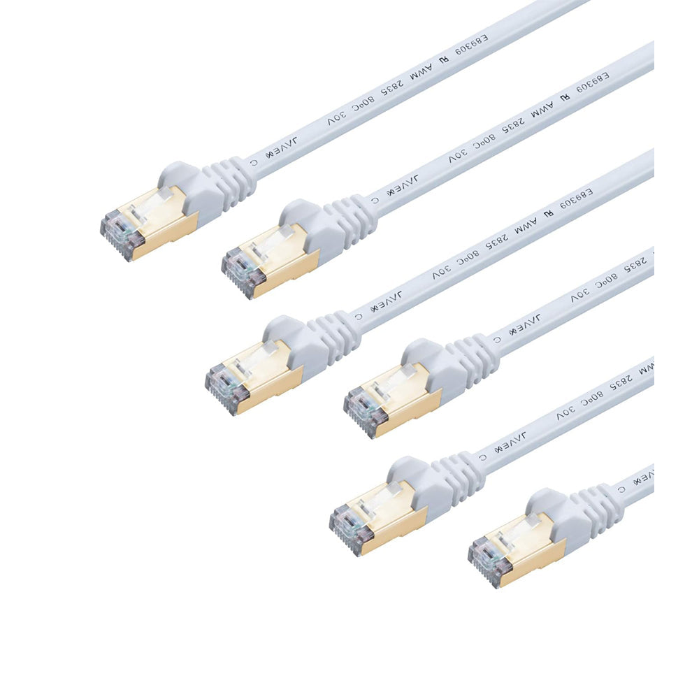 CAT7/CAT6A RJ45 Ethernet Patch Cord – 0.9M 6-Pack