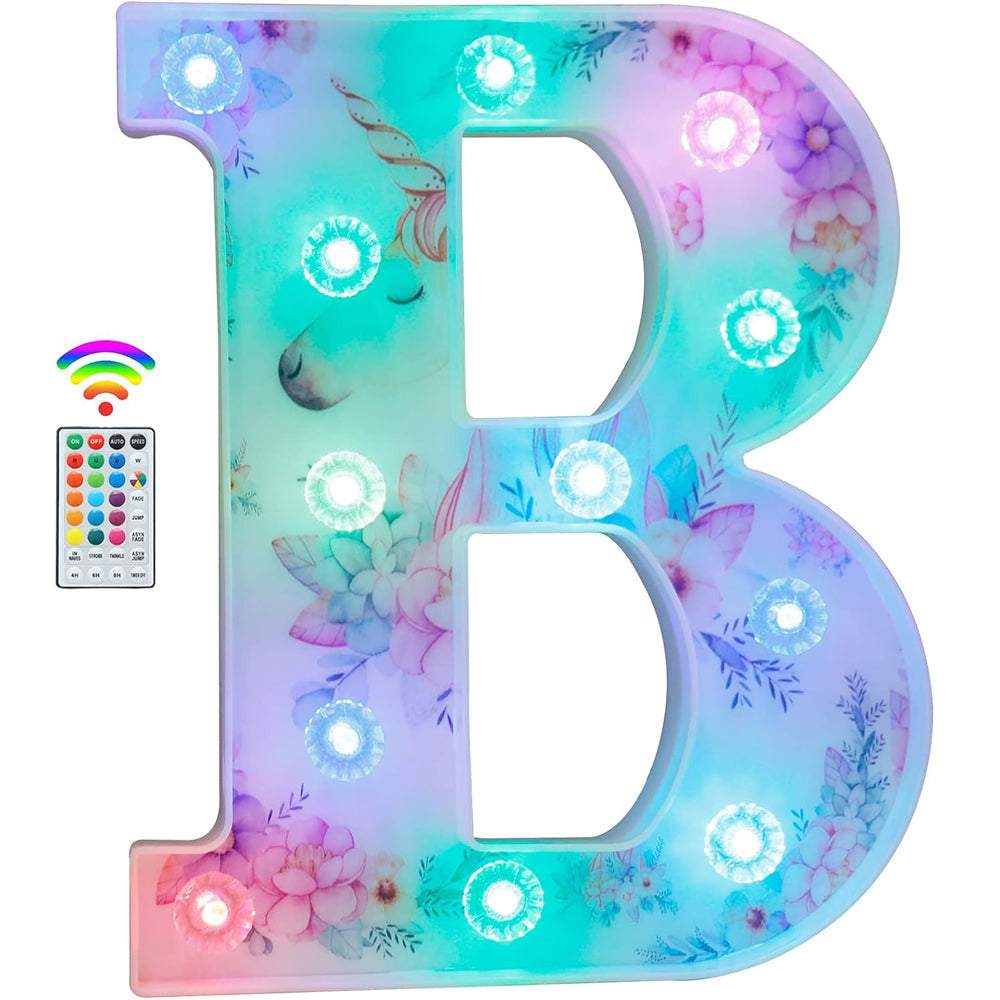 Unicorn LED Letter Light B with Remote