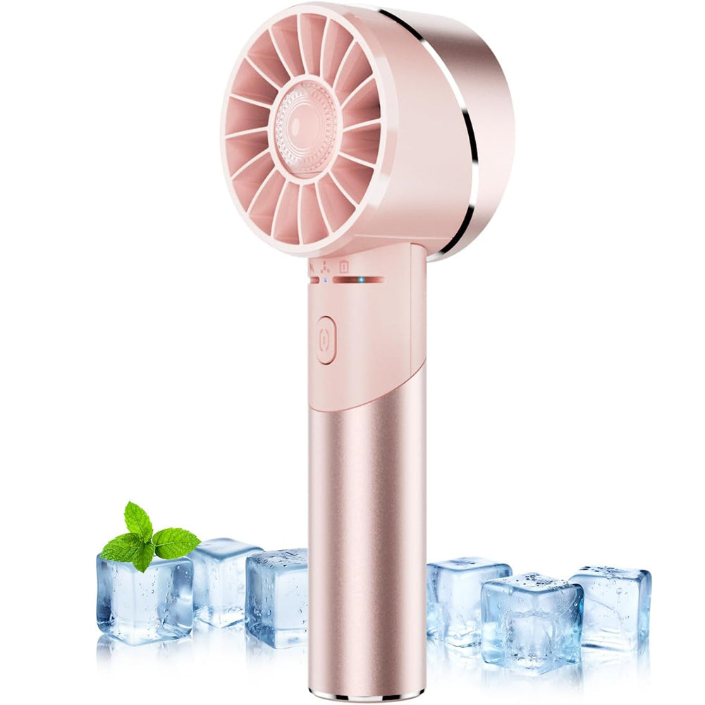 Handheld Fan, USB Rechargeable Portable Turbo Fan, 2600mAh Battery Mini Personal Fan, Small Pocket Hand Fan for Travel Camping Outdoor (Pink)