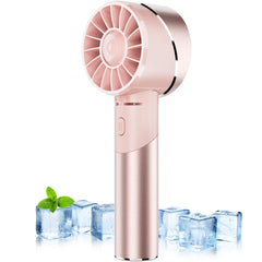 Handheld Fan, USB Rechargeable Portable Turbo Fan, 2600mAh Battery Mini Personal Fan, Small Pocket Hand Fan for Travel Camping Outdoor (Pink)