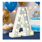 LED Silver Letter A Light – Battery Powered Night Decoration
